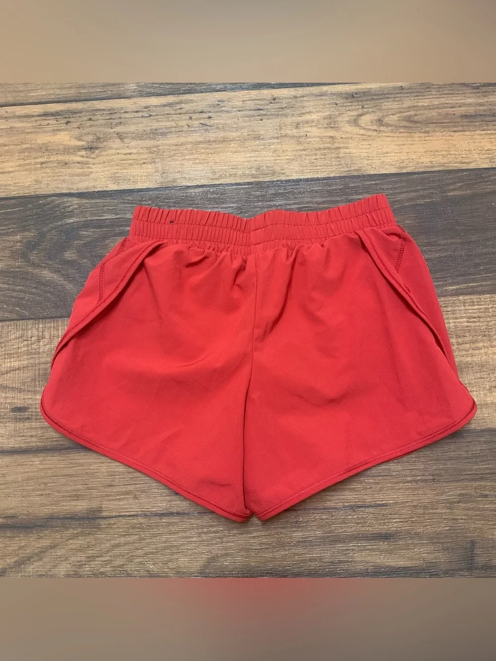 DSG Girls Solid Red Mid Rise Athletic Stride Shorts Size S 8-9 Built In Brief